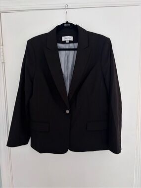 Calvin Klein Black Women's Tailored Single-Button Blazer